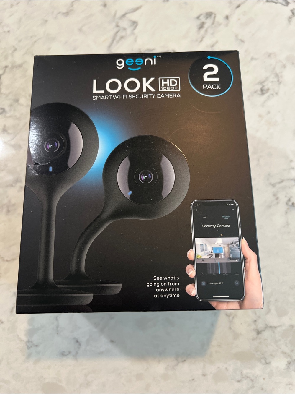 Geeni LOOK HD 1080p Smart Wi‑Fi Security Camera (Black) - 2 Pack